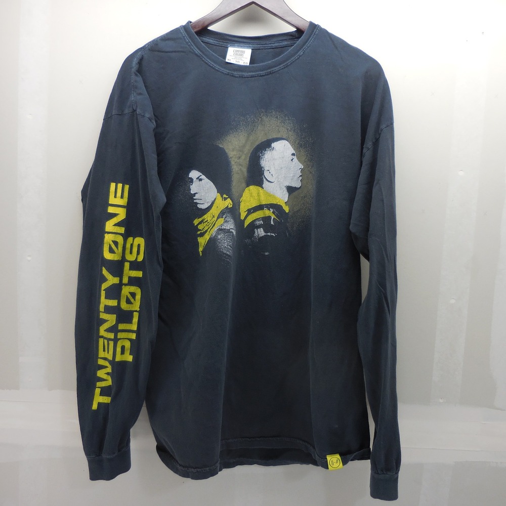 Twenty One Pilots Long Sleeve Band T-Shirt Back to Back Black Yellow XL